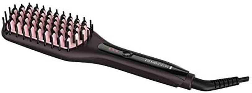 Remington Remington pro pearl full size ceramic heated smoothing brush purple cb7400p, Black