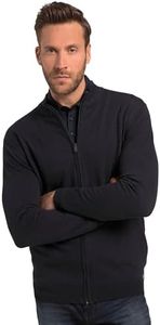 JP 1880 Cardigan en Laine mélangée, col Montant, Fermeture éclair, Bleu Marine, 3XL Homme
