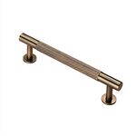 Carlisle Brass FTD700 Knurled Cupboard Pull Handle, Antique Brass, 128mm