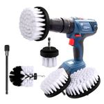 Drilling Machine Brush Attachment, Drill Brush Attachment, Scrubber, Cleaning Kit for Cleaning Cars, Shower Tiles, Wheels, Carpet, Mortar, Upholstery, 5 pieces Extended