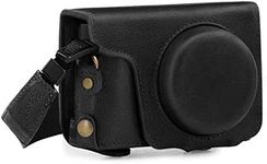 MegaGear MG1435 Panasonic Lumix DC-ZS200 Ever Ready Genuine Leather Camera Case and Strap - Black