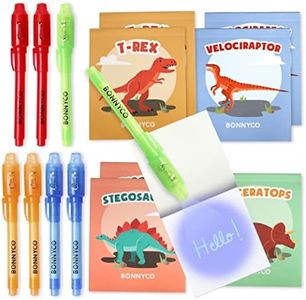 BONNYCO Penna Invisibile e Taccuino, 8 Pezzi Dinosauri Gadget Compleanno Bambini, Bomboniere Compleanno, Giocattoli Pignatta | Regalini Fine Festa Compleanno Bambino | Gadget Bambini Dinosauri