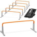 Meister ZoomFlex Agility Hurdles w/Carry Bag - Flex-Safe Modular Speed Training - 6" Safety Orange - 6 Pack