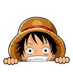 2 Pack One_Piece_Monkey-D-Luffy Peeker- Peeking Car Decals DIY Anime Motorcycle Laptop Decals Skateboard Bike Bumper Window Stickers