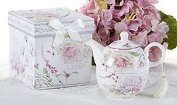 Delton Porcelain Tea For One, Moon Rose