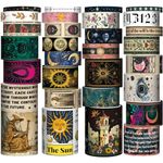 29 Rolls Washi Tape Set - Tarot Theme Decorative Masking Tape Colored Patterns, Vintage Adhesive Artists Tapes for Journaling Supplies, Diy Crafts, Scrapbooking, Junk Journal Supplies, School Supplies