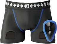 Diamond MMA Hockey Jock Short with Built-in Jock Strap & Athletic Cup Groin Protection System (X-Large)