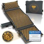 CALM ELEPHANT ORIGINAL® Genuine Acupressure Mat with Cushion XXL Set of 5 Massage Mat Back Tension Relieve Acupuncture Mat Cushion with Heat Function, Lumbar Cushion, Doormat & Bag, Grey