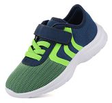 EvinTer Toddler Shoes Little Kid Boys Girls Running Sports Sneakers Navy/Green