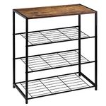 WOLTU Shoe Rack 3 Tier Shoe Bench with Seat Standing, Metal Wood Shoe Storage Cabinet cupboards Organizer for Hallway SR0087dc