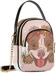 Cute Pitbull Dog Design Crossbody Bags Shoulder Bag for Women Stylish Ladies Messenger Bags Cell Phone Purse and Handbags Wallet