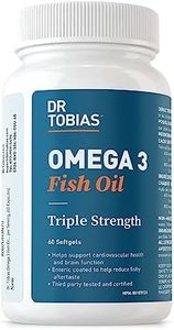 Dr. Tobias Omega 3 Fish Oil – Triple Strength Dietary Nutritional Supplement –Helps Support Brain & Heart Health, Includes EPA & DHA – 2000 mg per Serving 60 Capsules