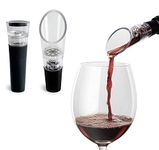 TenTen Labs Wine Aerator Pourer and Wine Pump Classic (2-pack) - Wine Stopper and Wine Saver - Modern Aerating Spout and Vacuum Stopper - Gift Box Included