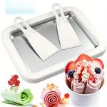 Jolfay Rolled Ice Cream Maker,Food Grade Stainless Steel Household Ice Cream Pan,Homemade DIY Smoothies, Frozen Yogurt Rolls, Ideal for Family Hands-on Activities