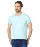 U.S. Polo Assn. Men's Crew Neck Pocket T-Shirt (Color Group 2 of 2), Easy Turquoise, Medium