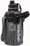 Iron Infidel Battle Bottle - 2 Litre Insulated Water Bottle with Paracord Handle - Large 1.9L Stainless Steel Water Jug With Rugged, Removable Sleeve For Keys, Wallet & Phone (Betsy Ross)