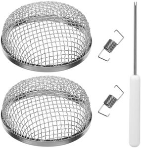 AGFELO 2 Pack RV Furnace Vent Screen Flying Insect Screen RV Accessories for Outside Bug Screen Covers for Camper Heater Vents 2.8 Inch Stainless Steel Mesh with Installation Tool