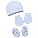 Baby Eli Cotton Newborn Cap Mitten Booties Set for Baby Boys & Girls | Soft and Cozy Infant Cap Mitten Bootie Set| Unisex Newborns 0-6 Months Cap Mitten Booty Set