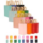 Gcardist 32Pcs Kraft Bags Bags with Handles 21x15x8cm Small Gift Party Bags 16 Different Senior Color Shopping Treat Bags Multiple Uses（Small Size）