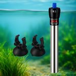 RS (100Watt) Stainless Steel Rod Aquarium Fish Tank Heater – 304 Stainless Steel, Adjustable Temperature Control, Safe Submersible Heater for Freshwater & Marine Tanks