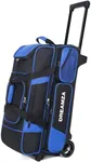 DREAMZA 3 Ball Bowling Bags with Wheels & Shoe Pocket, Premium Bowling Ball Bag 3 Ball Roller, Effortless-Rolling 3 Ball Bowling Bag w/Multi-Storage Pockets & Telescopic Handle Extends to 40'' (Blue)