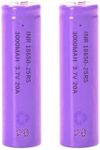 AFSONGOO 3.7 Volt 2 Packs Button Top Rechargeable Batteries 3000mAh for Flashlights, Headlamps, Doorbells, RC Cars (Purple)