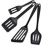 Eolilim 4PCS Pan Silicone Turner, Non Stick Silicone Spatula, Spatulas for Cooking, Fish Spatula, Wok Spatula, Egg Spatula Easy to Clean, Kitchen Utensils for Pancakes, Omelets