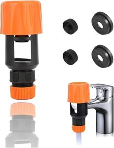 Tap Connector Universal Quick Fitting Hose Connector Mixer Tap Adjustable Faucet Adapter with 4 Replacement Washers for Garden Bathroom Kitchen Indoor Outdoor Hose Pipe (Orange)