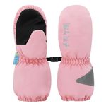 JAN & JUL Girls' Waterproof Lightweight Winter Mittens with Fleece Lining for Babies (Dusty Pink, Size XS)