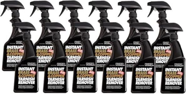 Flitz Brass and Copper Tarnish Remover, Powerful Organic Formula That Safely Removes Rust, Stains and Oxidation + Cleans Brick, Glass, Aluminum and More, Made in the USA, 16 oz Spray, 12-Pack