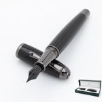 MONTEVERDE USA Super Mega Carbon Fiber/Gunmetal Trim Fountain Pen - Broad Nib - Exquisite Luxury Pen for Men & Women – Perfect for Office, Business, School, Gifts, Journaling, Autographs