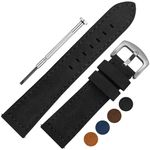 DBLACK ''BUZZ'' Genuine Leather Watch Straps, Matte Finish, Quick Release, Leather Watch Strap // For 20mm, 22mm, or 24mm Genuine Leather Watch Bands (Choose Your Size & Color) (Black, 22mm)