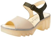 Fly London Women's TULL503FLY Sandal, Taupe/Khaki, 5 UK