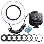 Godox RING72 Macro LED Ring Light with 8 Adapter Rings, 8W 5600K 72 LEDs Macro Ring Light Dual Power Supply System Compatible with Canon Nikon DSLR Camera for Shooting of Youtube, Videos