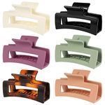 FANTESI 6 Pcs Big Claw Clips, Large Non slip Hair Clip Matte Jaw Clips for Women and Girls