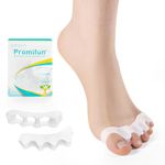 Promifun Toe Spacers & Toe Separators - 8-Pack Bunion Corrector for Toe Alignment Correct & Toe Pain Relief - Toe Separators for Women & Men - Toe Spacers for Gifts with Gel Cushion (White)