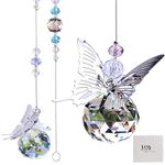 H&D Hyaline & Dora 30mm Handmade Butterfly Crystal Ball Prism Rainbow Maker Hanging Suncatcher Home Wedding Decoration