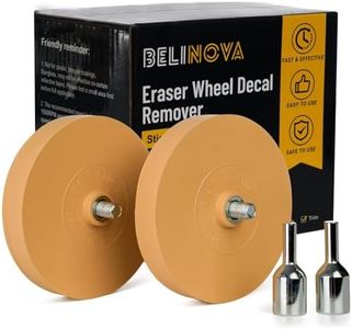 Belinova 2 Pack 3.5 inch Eraser Wheel Decal Remover Eraser Wheel Adhesive Remover with Adapter Rubber Eraser Wheel for Drill Removes Car Decal Vinyl Tape Graphics Pinstripe Sticker Remover