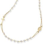 MiaBella 925-Sterling Yellow-Gold-Plated-Silver Potato Freshwater-Cultured Fresh Water Pearl White