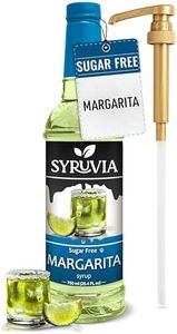 Syruvia Sugar Free Margarita Syrup With Syrup Pump Dispenser – Margarita Syrup Flavor, 25.4 fl oz - Perfect for Cocktails, ice Tea, Desserts, Italian Sodas, Ice and More, Kosher and Gluten-Free