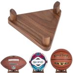 PUERSI Ball Stand Display Stand for Basketball Football Soccer Volleyball, Walnut Ball Holder Case Rack