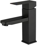 Monyhomy Black Bathroom Faucet, Single Handle Bathroom Sink Faucet, Stainless Steel Mixer Tap, Single Hole RV Lavatory Vanity Faucet, Matte Black Vessel Faucet