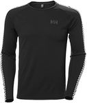 Helly Hansen Men's Lifa Active Stripe Crew Shirt, Black, M UK
