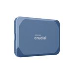 Crucial X10 4TB External Portable SSD Drive - Up to 2100MB/s, USB-C 3.2 Gen2, IP65 Dust and Water Resistant, External Solid State Drive, Matte Blue - CT4000X10SSD9-02