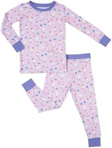 LollyBanks Toddler Pajamas, Two-Piece Long Sleeve Girls Pajama Set, Lightweight 95% Viscose and 5% Spandex, Snug Fit Toddler Sleepers, Stretchy and Breathable Baby Pajamas 18-24 Months (Goose Print)