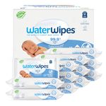 WaterWipes Plastic-Free Original Baby Wipes, 99.9% Water Based Wipes, Unscented & Hypoallergenic for Sensitive Skin, 720 Count (12 packs), Packaging May Vary