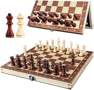 OOCOME Wooden Chess Set for Adults, Portable Chess Board Folding Magnetic Chess Sets Boards Game for Beginners Travel Chess Piece Set with Portable Storage Board