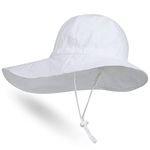 Hat Professor Sun Protection hat Shade for Baby Girl boy Toddler Wide Brim UPF 50+ Kid Beach Summer Adjustable White