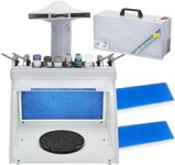 OPHIR Paint Booth, Spray Booth with Extra 2xFilter & 3xLed Light, Airbrush Booth with 1xPaint Organizer & 4xAirbrush Holder, Airbrush Spray Booth for Model, Miniatures, Crafts, Shoes, Cake Airbrushing