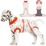 FUAMEY Recovery Suit for Dogs After Surgery,Soft Breathable Dog Bodysuit E-Collar & Cone Alternative Surgical Suit,Male Female Dog Neuter Spay Suits Anti Licking Wounds Onesie Red Flower XS